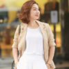 Áo blazer túi chéo 2 hàng cúc Beige 2