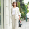 Áo blazer túi chéo 2 hàng cúc Natural 1