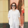 Áo blazer túi chéo 2 hàng cúc White 1
