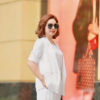 Áo blazer túi chéo 2 hàng cúc White 2