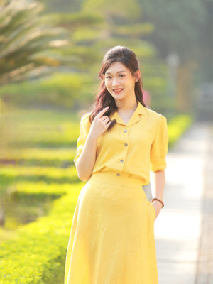 Áo cổ 2 ve tay măng séc Yellow 3