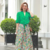 Áo croptop mở cúc buộc tà Teal 2