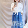 Áo croptop mở cúc buộc tà White 1
