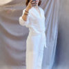 Áo croptop mở cúc buộc tà White 4