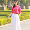 Áo sơ mi thêu hoa Hotpink 1