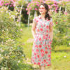 Váy đầm cổ đức bổ trụ Rose Floral