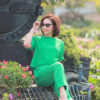 Quần lơ vê gấu cạp chun sau Green 2