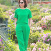 Quần lơ vê gấu cạp chun sau Green