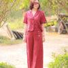 Quần đính cúc cơi túi Plum