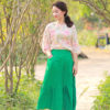 Chân váy dúm bèo Green2 4
