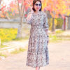 Váy đầm hoa chun eo 2 tầng bèo Brown Floral