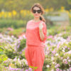 Áo croptop cổ tròn vai rơi Orange 2