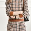 Bộ áo, chân váy len họa tiết Brown 1