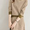 Bộ áo, chân váy len họa tiết Olive 1