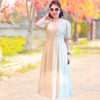 Váy đầm ren lỗ chun bèo tay White 2