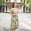 Váy đầm hoa gile đuôi cá White Floral