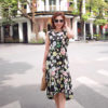 Váy đầm hoa gile đuôi cá Black Floral