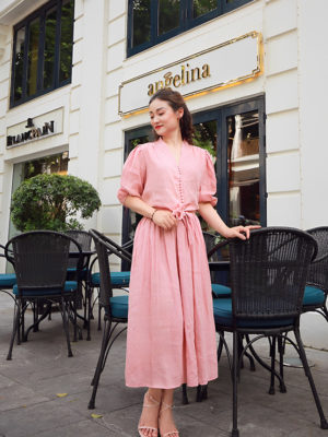 Chân váy dúm cạp Pink