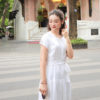 Váy đầm chân váy dúm tầng White 1