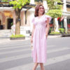 Váy đầm kẻ gile cổ Y bèo tay Pink Stripe 1