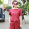 Áo nữ khâu trang trí Plum