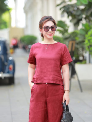 Áo nữ khâu trang trí Plum