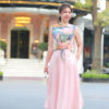 Chân váy xòe khóa sườn Pink