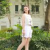 Áo gile vạt bầu thêu hoa ngực áo White 3