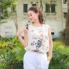 Áo gile vạt bầu thêu hoa ngực áo White 2