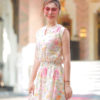 Đầm hoa chun eo hoa xoáy Print 3