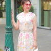 Đầm hoa chun eo hoa xoáy Print 2