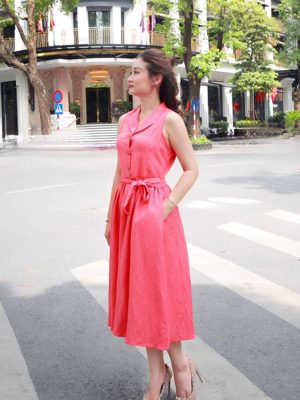 Váy đầm cổ sam dúm eo Coral 3