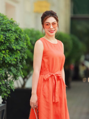 Váy đầm midi dáng A Orange 4
