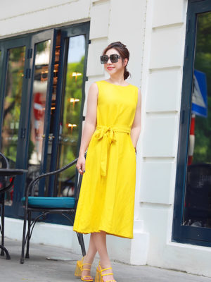 Váy đầm midi dáng A Yellow 5