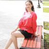 Áo babydoll thêu ngực Red 2