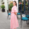 Áo croptop mở cúc buộc tà Pink 1