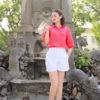 Áo sơ mi cổ đức thêu thân áo Red 3