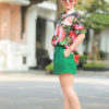 Áo sơ mi hoa cổ đức bổ trụ Black Floral 1