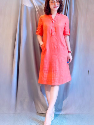 Váy đầm cổ tàu Orange
