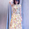 Váy đầm hoa chun eo White Floral