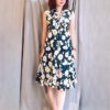 Váy đầm gile cổ đức bèo gấu Black Floral 2 2