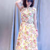 Váy đầm hoa chun eo White Floral 1