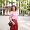 Áo cổ 2 ve tay măng séc Pink 1