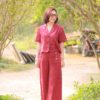 Áo cổ 2 ve túi cơi chéo Plum 3