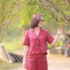 Áo cổ 2 ve túi cơi chéo Plum 2
