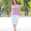 Áo gile thêu can xẻ gấu Lilac 3
