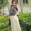 Áo gile vạt bầu thêu hoa ngực áo Black 1