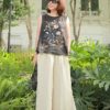Áo gile vạt bầu thêu hoa ngực áo Black 3