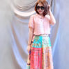 Áo sơ mi túi ngực cúc bọc Pink 3