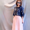 Áo thêu ngực và tay áo, buộc nơ cổ Navy 4